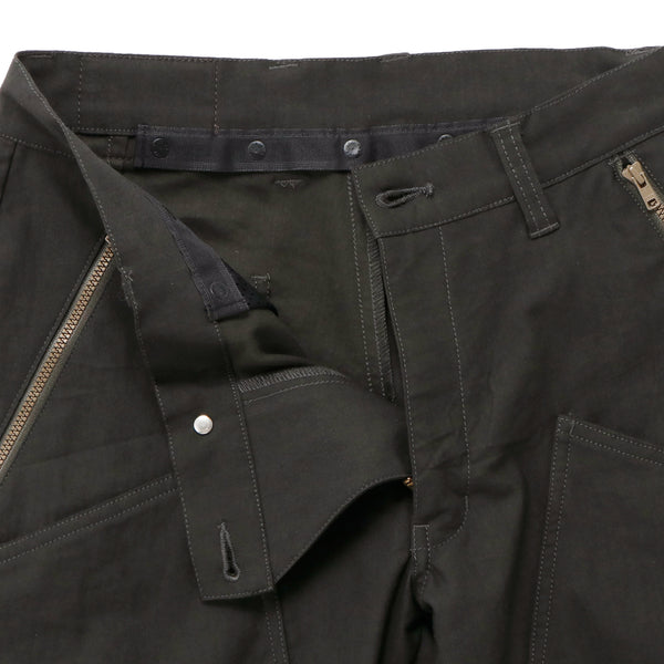 Cotton blend cropped pants with belt hem